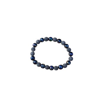 Mehrfarbiges Hämatit-Metall kombiniertes Kugelschliff-Naturstein-Armband