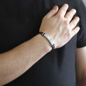 Stahl-Lederarmband