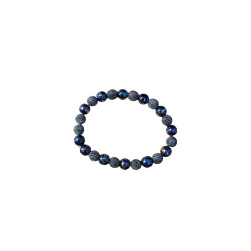 Mehrfarbiges Hämatit-Metall kombiniertes Kugelschliff-Naturstein-Armband